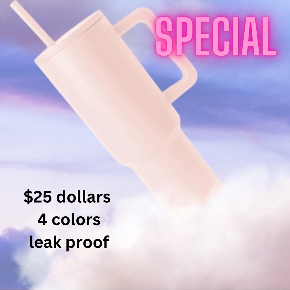 40 oz leakproof pink tumbler
